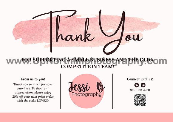 Pink Minimalist Thank You Card