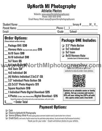 UNMP sports order form
